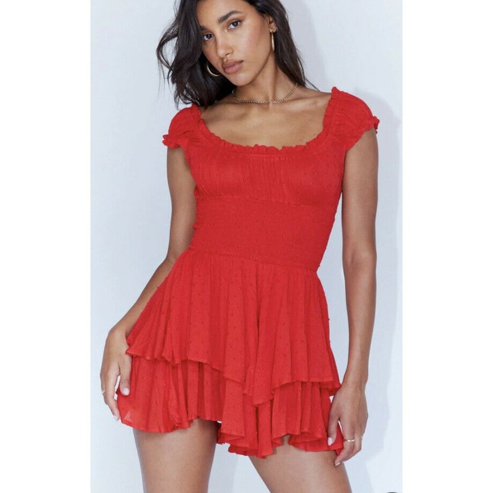 Princess Polly THE LOVE GALORE ROMPER RED Size 10 US
